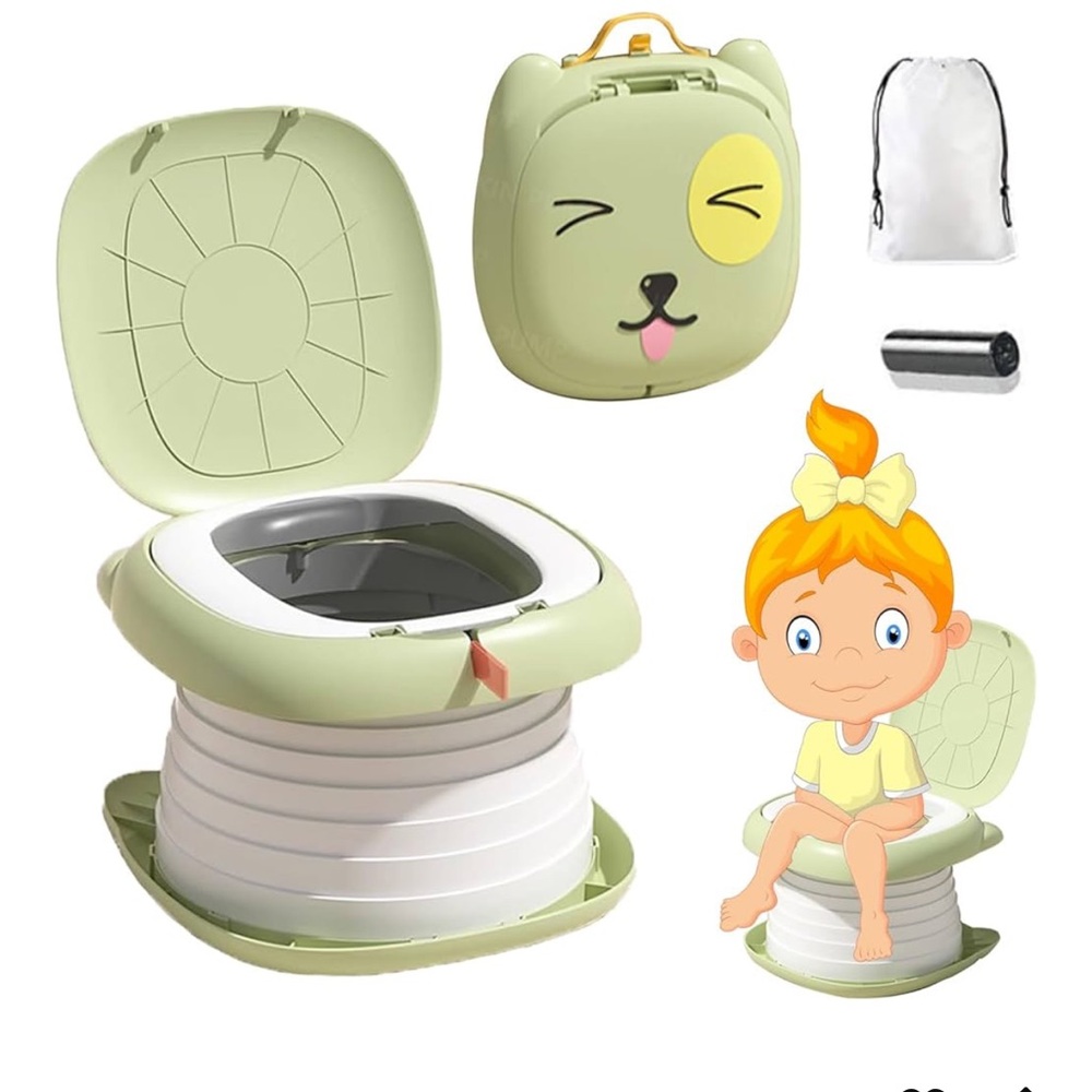 Foldable Kids Travel Potty Seat - Light Green